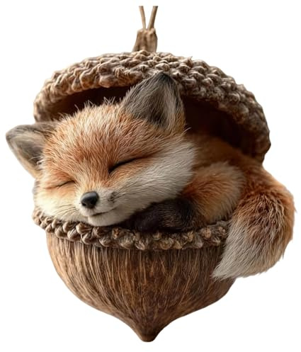 Waldtiere Eichels Ornaments,3D Natur Forests Animal Acorn Ornaments, Tannenzapfen Weihnachtsbaumschmuck Deko, Tierfiguren Anhänger Festtags Weihnachtsbaumschmuck