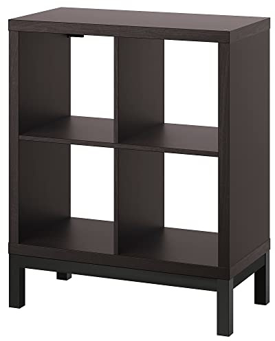 KALLAX Regal mit Untergestell, schwarz-braun/schwarz, 77x94 cm
