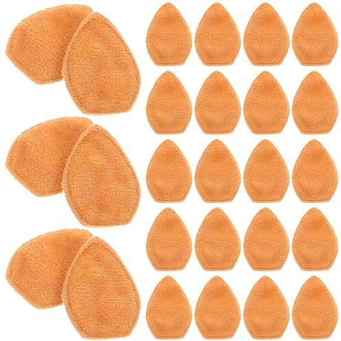 INOOMP 100 Stück Selbstgemacht Rentierohren aus Stoff 3D REH Ohren zum Annähen Braune Doppelseitige Plüsch Ohrclips für Basteln und Heimdekoration