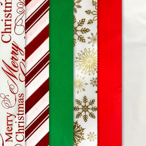K-Kraft 50,8 x 50,8 cm Seidenpapier mit Folie, 102 Blatt Weihnachtspackung