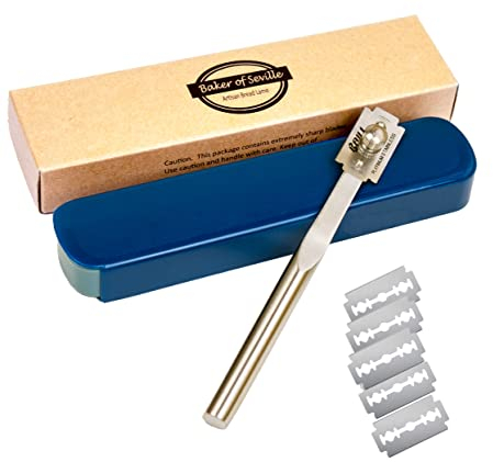 Baker of Seville Brotritzmesser - für Hobby- und Profibäcker - Funktionsrasiermesser aus assivem Edelstahl - Patentiertes Design zum schnellen Wechsel zwischen gerader und gebogener Klinge