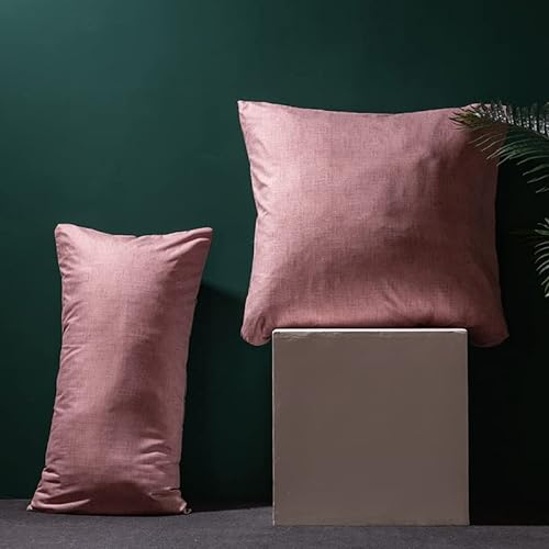 Boqingzhu 2er Pack Kissenbezug 40x80cm Uni Altrosa Rosa Grau Anthrazit Hochwertig Wende Kopfkissenbezug 100% Microfaser