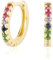 Brandlinger ® Ohrringe Silber 925. Bunte Creolen gold und silber mit Zirkonia bunt funkelnd. Schmuck Damen vergoldet mit 18 Karat für Frauen und Mädchen. Durchmesser der Creolen: 13mm