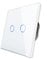 CNBINGO Double Dimmer Switch for LED Lights, White Touch Light Switch, No Neutral Wire Required, Tempered Glass Panel with LED Backlight, 2-Gang 1-Way, AC 240V 500W