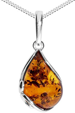 Kette mit Anhänger - Gabi - Silber 925/000 - Bernstein