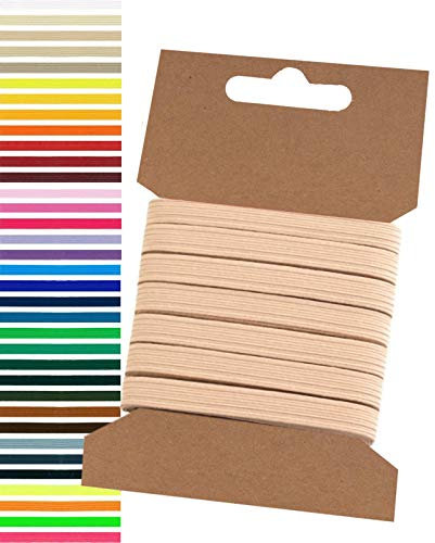 maDDma 5m Gummiband 6,6mm Gummilitze Wäschegummi elastisches Band Wäscheband Farbwahl, Farbe:beige