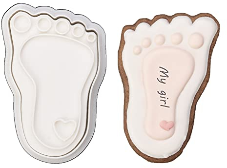 Mostop 3D-Ausstechform mit Babyfuß-Stempeln, Baby-Party, Kuchenform, Fondant, Dekorationswerkzeuge, DIY-Form für Zuckerhandwerk, Backform, Kindergeburtstagsparty, Küchenwerkzeuge