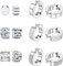 MILACOLATO 6 Paar Edelstahl Magnetische Ohrstecker für Männer Damen Creolen CZ Magnet Nicht Durchdringende Clip On Hypoallergen Ohrringe Herren