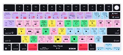 XSKN Final Cut Pro Shortcut US-Layout Silikon-Tastaturabdeckung für 2021 MacBook Pro 14 Zoll A2442 MacBook Pro 16 Zoll A2485 mit (M1 Pro / Max Chip) Liquid Retina XDR Display Touch ID
