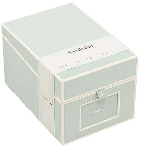 Semikolon 364112 CD- und Fotobox - 17,7 x 15,7 x 25,6 cm - für 10 x 15 cm Fotos - Cover moss pastell-grün