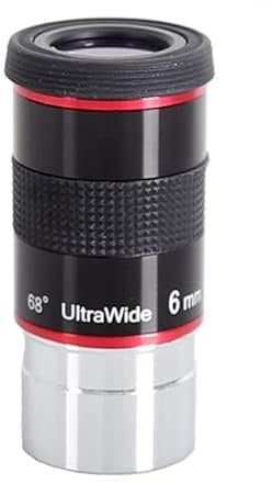 Accessoires de télescope astronomique 1.25 Pouces 68 degrés 6 mm Oculaire Grand Angle