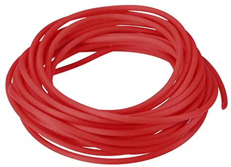 sourcing map Gummi Seil 10ft 2mm 1mm Loch Schlauch für DIY Perlenschnur Halsketten Rot