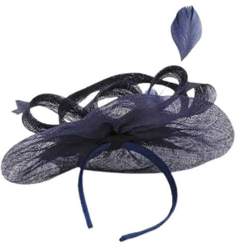 Topkids Accessories Großer Fascinator Stirnband Damen Fascinator Hüte Fascinatoren Hatinators Braut Kopfschmuck Hochzeit Hüte Pferderennen Hüte auf Haarreif für Frauen, Damen, Mädchen, navy,