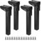 IGNPION Lot de 4 pieds de table pliables en fer à 90° avec charnière autobloquante - Pieds de rechange pour meuble TV, table d'ordinateur portable - 20 cm