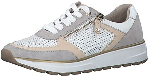 Tamaris Femme 8-83710-20-Cuir Comfort Fit intérieure Amovible-Semelle Sportive Flexible-Fermeture éclair latérale Basket, Rose Blanche, 41 EU Large
