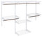 Multigot Adjustable Wardrobe Organiser, Wall-Mounted Metal Garment Rail Rack, Hanging Clothes Storage Shelf System for Bedroom Living Room (White, 4 Hanging Rods + 6 Shelves)