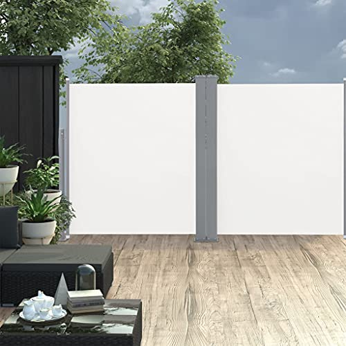 INLIFE Ausziehbare Seitenmarkise Doppelt 170 x 600 cm Creme