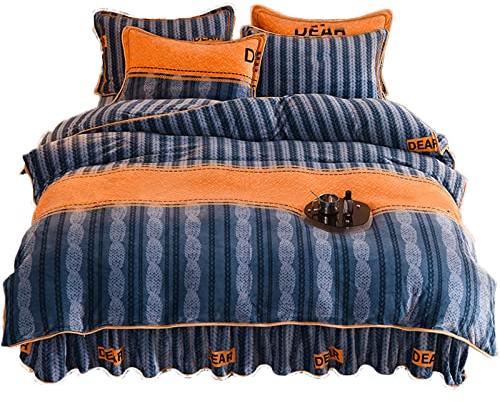 TGPOLI BettwäSche 4teilig-Luxus PlüSch BettwäSche Set-Luxus Flanell Samt 3D BettwäSche Set Warm Fleece Bettbezug Bettlaken KissenbezüGe Twin Queen King Size 4st-Geschenke FüR Frauen