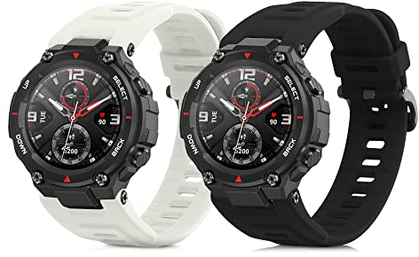 kwmobile 2X Sportarmband kompatibel mit Huami Amazfit T-Rex/T-Rex Pro Armband - Fitnesstracker Band Set aus TPU Silikon