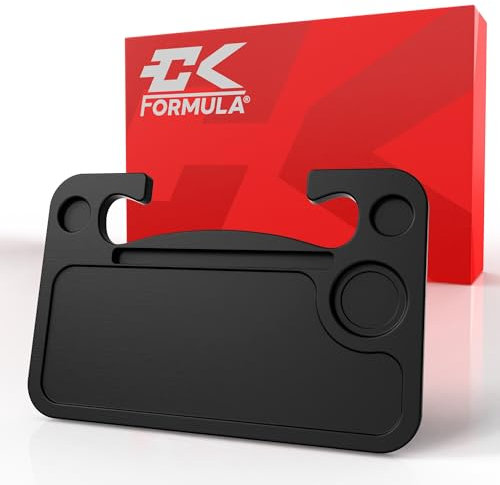 CK Formula Black Car Steering Wheel Tray - Food Tray Hook On Steering Wheel Desk, Car Trays for Eating, Table for Laptop, Automotive Car Accessories for Driver, 1 Pack