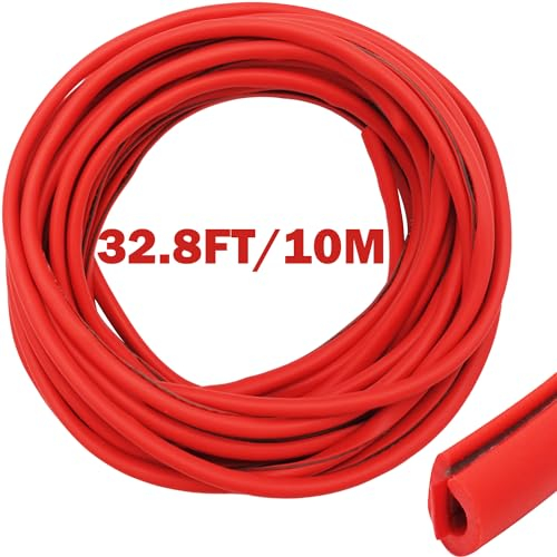 Car Door Edge Protector, CTRICALVERCar Edge Protector Strip Red, Car Door Seal Protector, U-shaped PVC Door Protector Car Edge Trim for SUV Sedan MPV and Most Models (10M)