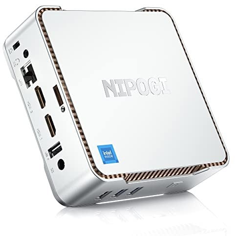 NiPoGi Mini PC Ιntel Alder Lake-Ν95 12th(up to 3.4GHz),16GB RAM 1TB M.2 SSD Mini Computer Gigabit Ethernet, mini pc Windows 11 4K Dual Display/2x HDMI/WiFi/BT Mini Desktop PC for Home/Business/School