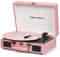 Tocadiscos de maleta vintage – Tocadiscos portátil Bluetooth de 3 velocidades con grabación USB, convertidor de MP3 RCA/AUX/conector para auriculares, rosa claro