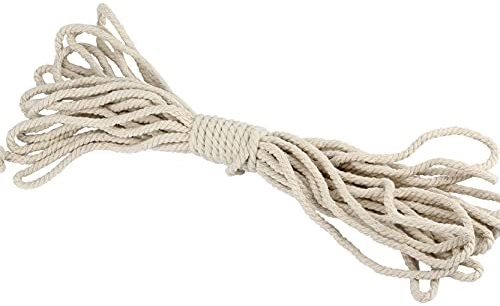 Seil, Nylonseil, Makramee-Schnur, Baumwollseil, 100 m, Makramee-Seil, 3 Stränge, gedreht, weiche natürliche Baumwollschnur, Makramee-Schnur for Basteln, Wandbehang, Pflanzenaufhänger, dekorative Proje