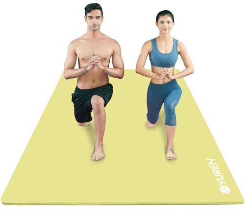 RYTMAT Yogamatte XXL 200x130cm NBR 15mm Dick und Bequem Gymnastikmatte für Heim-Fitness Yoga Pilates, Eltern-Kind-Aktivitäten, Senioren-Fitness, Spielmatte für Hunde