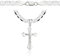 Amar Luxury Kreuz Kette für Herren - 925 Silber, 50 cm Panzerkette, Königskette - Schmuck in Italienischer Qualität