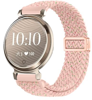 KUWAI Nylonarmband für Garmin Lily 2 Armband Nylon Geflochten Magnetische 14mm Armbänder mit Garmin Lily 2 Armband für Damen Herren Armband mit Garmin Lily 2 Armband (E)