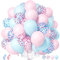Unisun Palloncini Rosa Blu Pastello, 50Pezzi Macaron Rosa Blu Coriandoli Palloncino Ragazzo Ragazza Bambino Rivelazione Genere Battesimo Baby Shower Compleanno Matrimonio Anniversario Decora