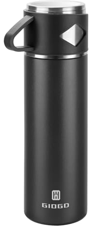 Vacuum Insulated Flask 700ml/23.6oz Stainless Steel Thermo Bottle with Cup for Coffee Water Hot and Cold Drink Flasks.(Black,Single)