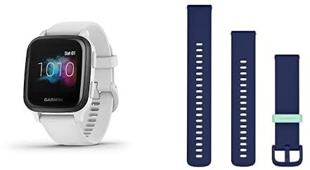 Garmin Venu Sq Music Amazon Exclusive GPS Smartwatch with All-day Health Monitoring and Fitness Features Quick Release Band (20mm), Navy