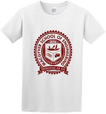 Men's T-Shirt Feel Soft Cotton Macgyver School Gadgets Engineering Comfortable Fabrics to accompany You All Summer White XXL