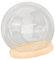 Cloches en Verre Transparent, Dôme D'affichage en Verre avec Socle en Bois, Dôme en Verre Cloche Vide Terrarium, Cloche en Verre Vide pour Table Pièce Maîtresse Souvenir Cadeau Décoration, 10CM