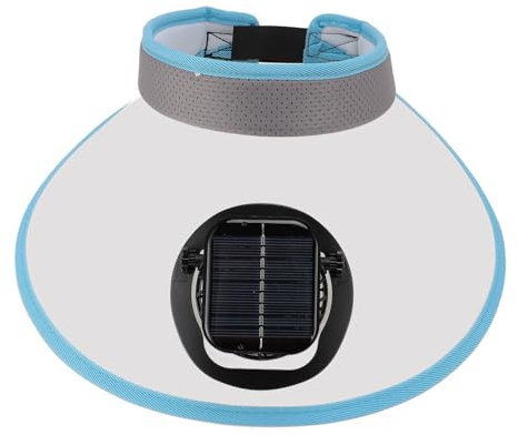 Cappello con Visiera Parasole con Ventilatore per Donna, Cappello da Pesca, Cappello con Ventilatore Solare Upf50+, Cappelli da Uomo a Tesa Larga, per Campeggio Estivo All'aperto