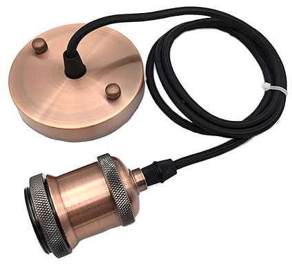 EmyZöilure Vintage Pendant Light Fitting Modern Retro Industrial Style E27 Lamp Holder,Braided Cord Ceiling Rose Peadant Light kits