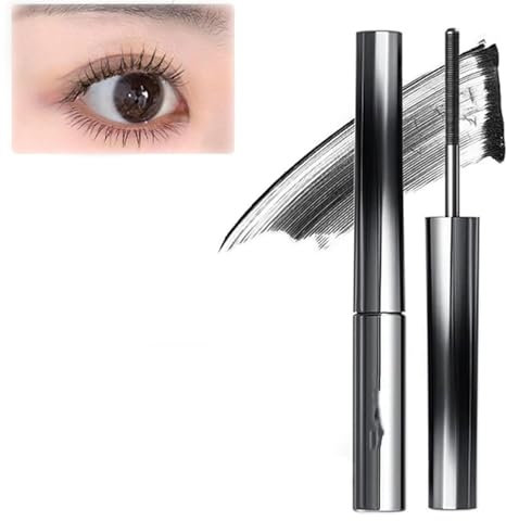 3D Curling Eyelash Iron Mascara,Bristleless Mascara,Curling Iron Strong Mascara,Washable Extra Slim Metal Mascara,Waterproof,Non-Clumping,Smudge Proof,No Flaking (Black, 1 Pcs)