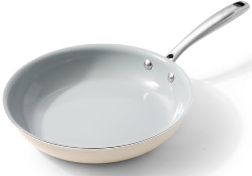 Cookersway Poêle à frire antiadhésive en céramique : 24 cm – Sans PFOA, PTFE et PFAS – Compatible induction, gaz, électrique