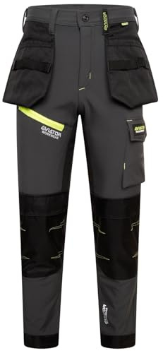 Men's Outdoor Winter Trousers Fleece Softshell Trousers Water-Resistant Hiking Work Trousers with Zip Pockets