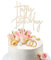 JIYIN Tortendeko Geburtstag Holz, Happy Birthday Tortendeko Cake Topper aus Holz Kuchendeko Geburtstag für Mädchen Jungen Frauen Mann
