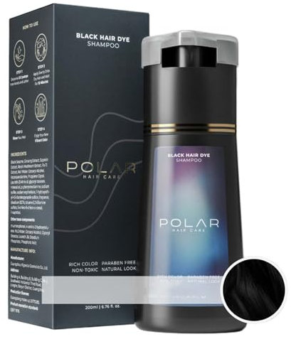 Polar Haarpflegeshampoo, Polar Haarpflege Instant-Färbeshampoo, Polar Haarpflege Färbeshampoo (Black)