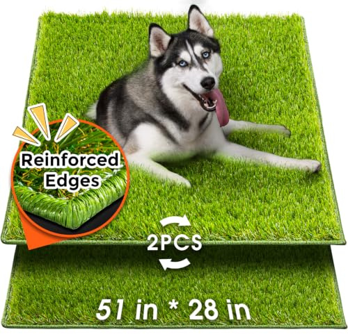Hompet Artificial Grass for Dogs, 51x28, Professional Dog Grass Mat, Easy to Clean with Drainage Holes, Potty Training Pad and Replacement Fake Grass Turf, Outdoor Rug Patio Lawn Decoration
