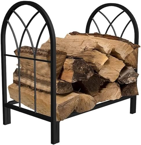 XAoSCd Robustes Brennholzregal Für Den Innen- Und Außenbereich, Für Den Kamin, Holzaufbewahrungsständer Aus Metall Mit Holzscheitaufbewahrung,