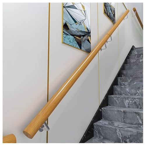 zklaseot Handläufe für Treppen, Holzhandlauf, Treppengeländer, Innenwandhandlauf, Naturholz, (3ft/90cm)