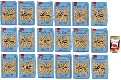 Italian Gourmet Pasta Fusilli bucati corti N145 Bronze Nudeln 18 x 500g | Semola di grano duro, aus Hartweizen für Saucen, Aufläufe und Salate, Gesamtnettogewicht 9 kg + Kostenlos Polpa 400g