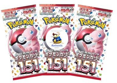 3 x Japanese 151 Pokemon Booster Packs | Scarlet & Violet Set | Pokémon Trading Cards in Booster Packs | TCYM Authenticated | Pokemon TCG Pack | Japanese 151 |