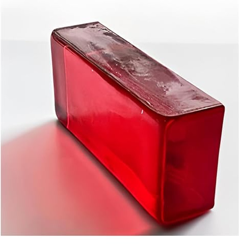 QZLNONTK Transparency Colored Clear Glass Blocks - Rectangular Crystal Bricks for Home, Office, Bar, and Hotel Decor(Red)