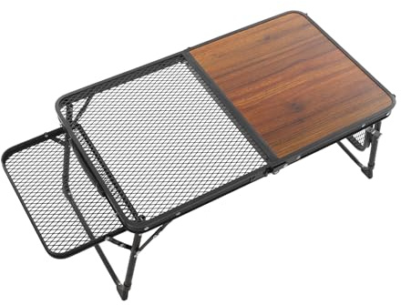 SuhoFutus Campingtisch Klappbar, Tragbar Campingtisch Aluminium Klapptisch mit 2 Höhenverstellbar, Grilltisch mit Metallgitterplatte, Gartentisch/Balkontisch für Familie, Outdoor und Picknick
